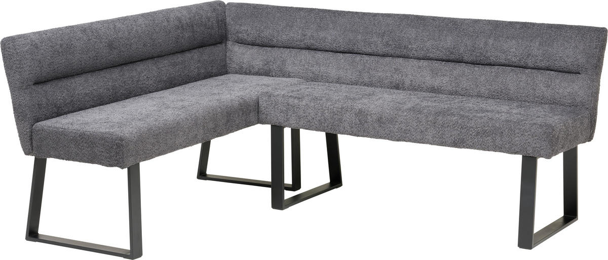 ECKBANK 150/190 cm Webstoff, Bouclé Dunkelgrau   - Dunkelgrau/Schwarz, KONVENTIONELL, Textil/Metall (150/190cm) - MID.YOU