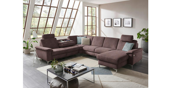WOHNLANDSCHAFT in Chenille Braun - Alufarben/Braun, Design, Textil/Metall (265/333/170cm) - Dieter Knoll