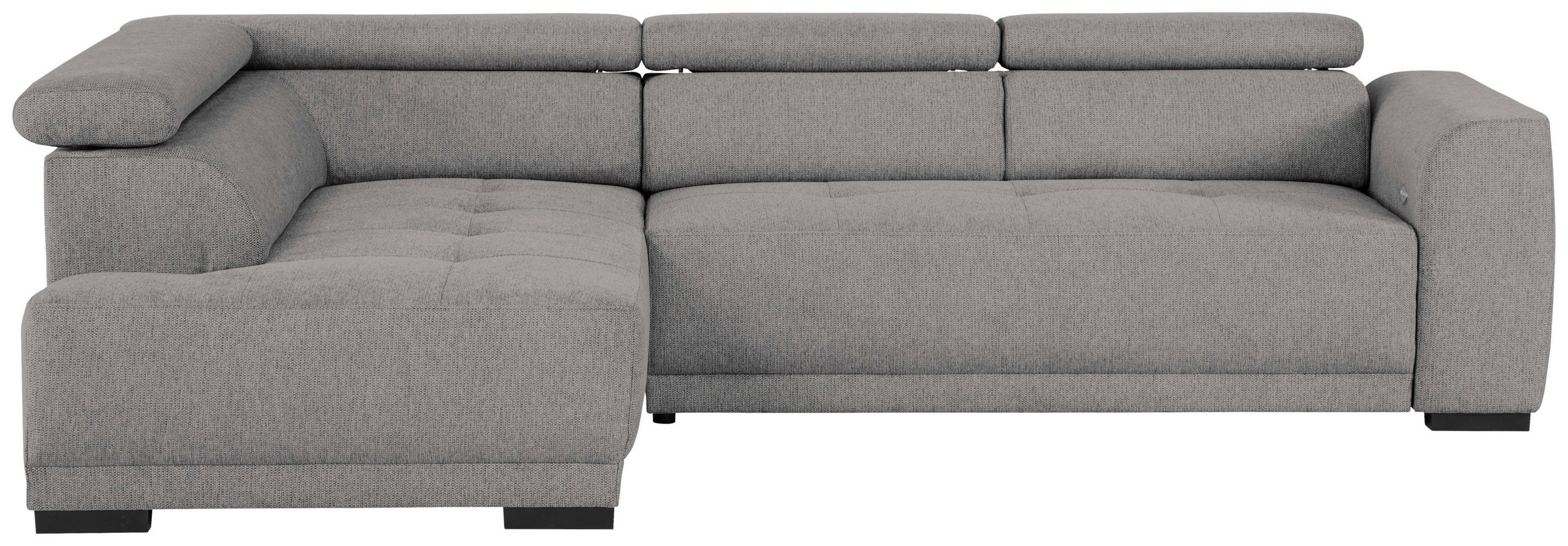 ECKSOFA Ottomane links, Eckteil  Dunkelgrau Struktur  - Dunkelgrau/Schwarz, Design, Kunststoff/Textil (205/284cm) - Xora
