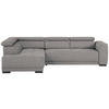 ECKSOFA  in Struktur Dunkelgrau  205/284 cm  - Dunkelgrau/Schwarz, Design, Kunststoff/Textil (205/284cm) - Xora