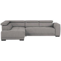 ECKSOFA Ottomane links, Eckteil  Dunkelgrau Struktur  - Dunkelgrau/Schwarz, Design, Kunststoff/Textil (205/284cm) - Xora