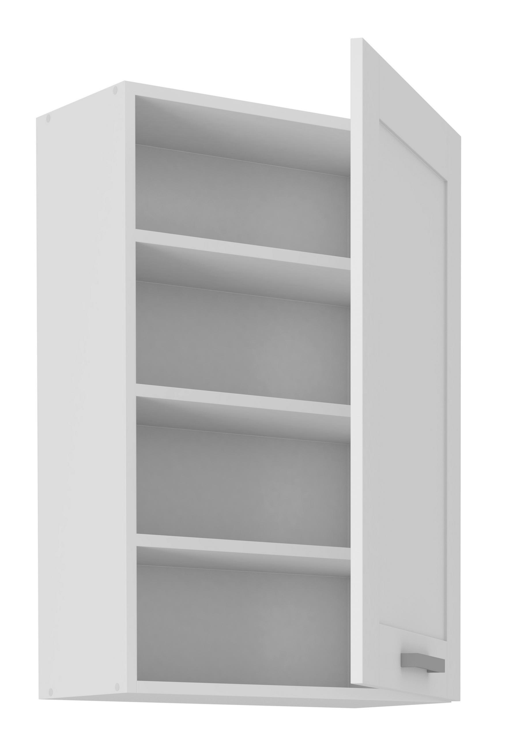 KÜCHENOBERSCHRANK 60/90/31 cm in Weiß - Silberfarben/Weiß, ROMANTIK / LANDHAUS, Holzwerkstoff/Metall (60/90/31cm) - MID.YOU