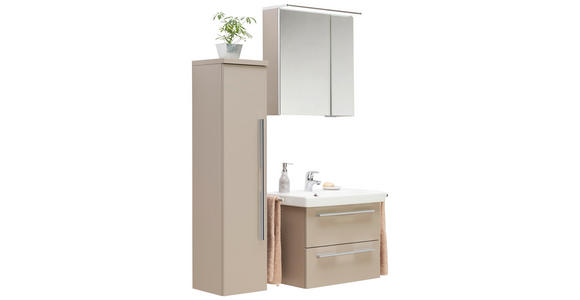 BADEZIMMER in 65 cm - Weiß/Grau, Design, Glas/Holzwerkstoff (65cm) - Novel