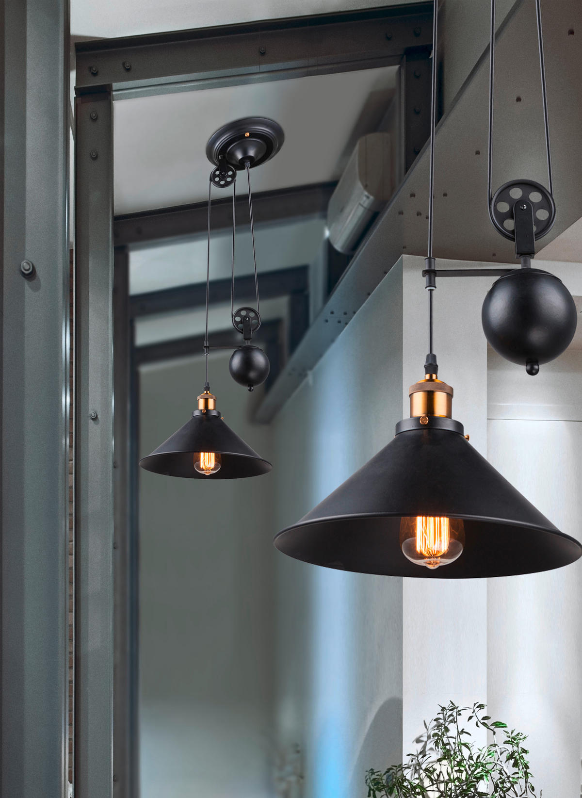 LUSTRĂ 30/90-180 cm  - negru, Lifestyle, metal (30/90-180cm)