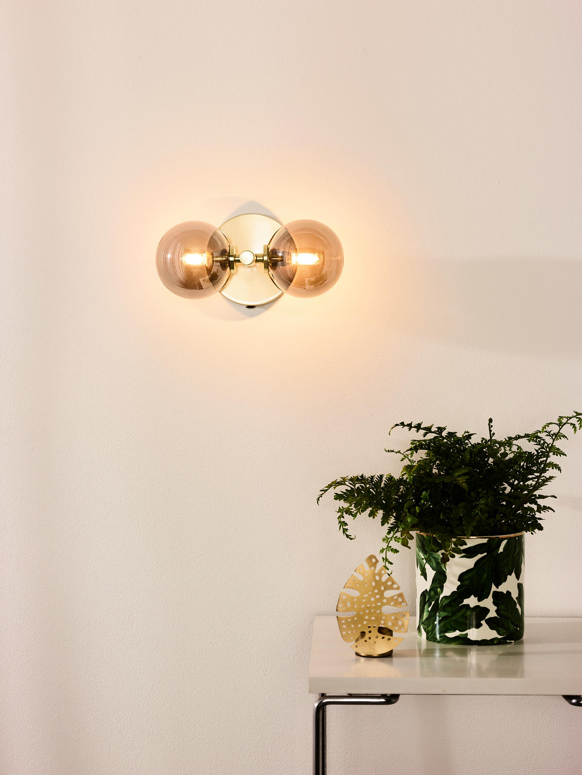 WANDLEUCHTE 12/15/24.5 cm   - Messingfarben, Design, Glas (12/15/24.5cm) - Lucide