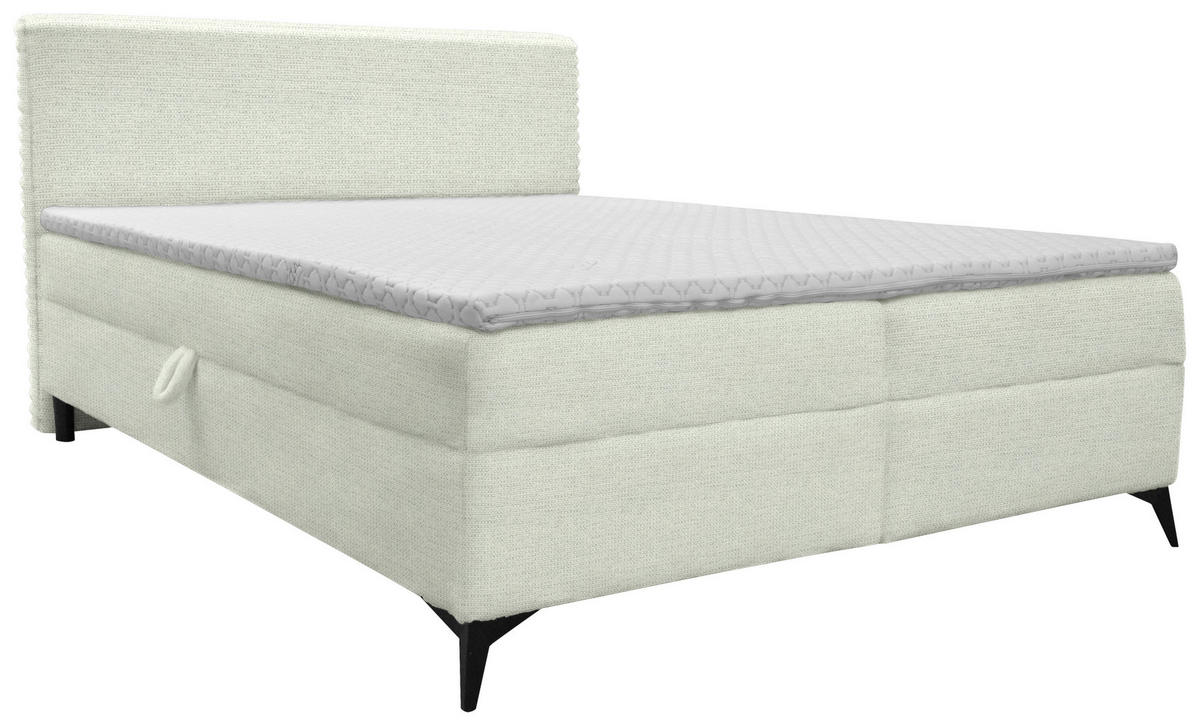 BOXBETT 160/200 cm  in Weiß  - Schwarz/Weiß, Design, Holz/Holzwerkstoff (160/200cm) - Xora