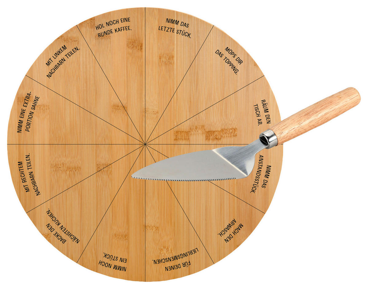 Drehplatte inkl. Tortenheber  - Hellbraun, Basics, Holz/Metall (35/35/5,5cm) - Kesper
