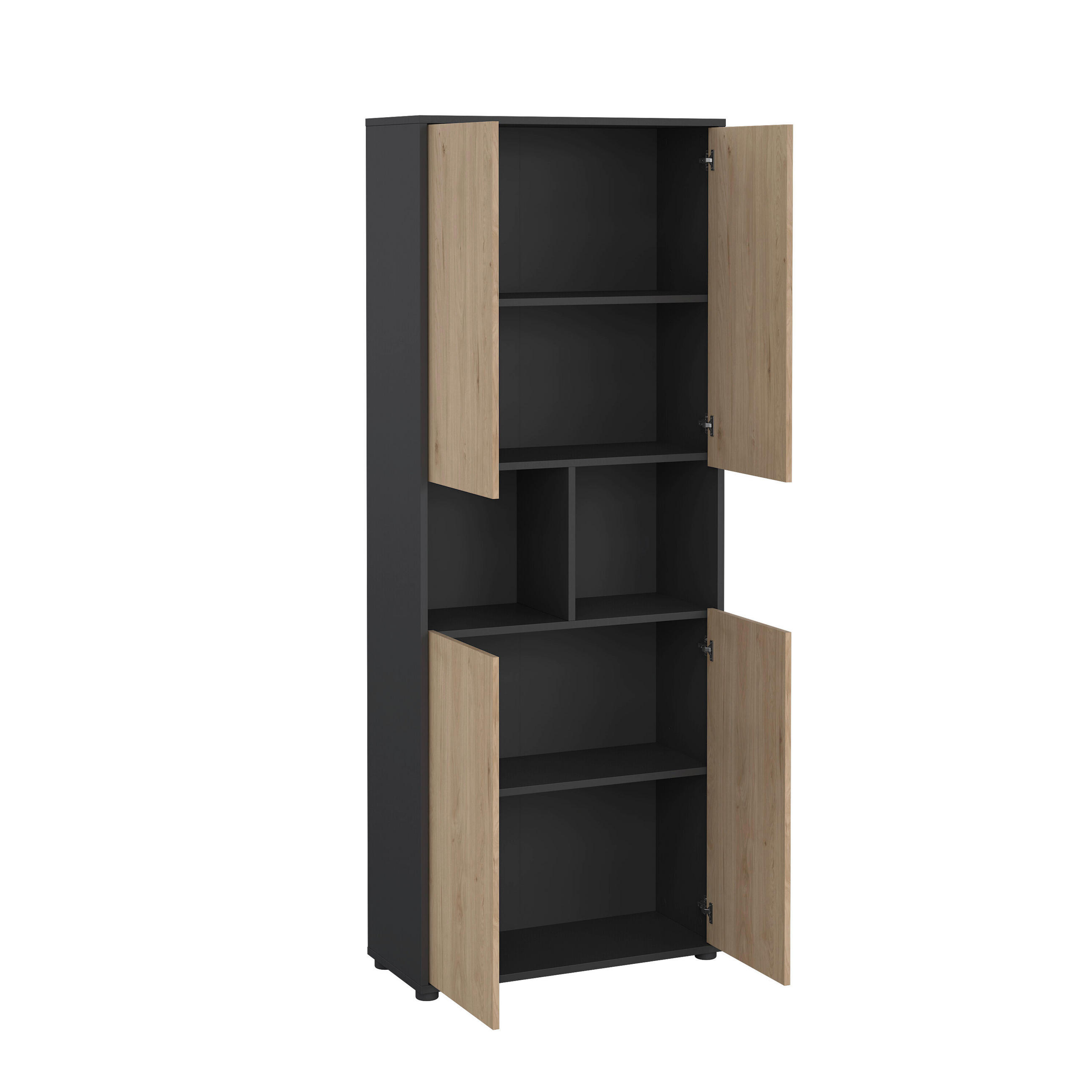 AKTENSCHRANK Grau, Eichefarben  - Eichefarben/Grau, MODERN, Holzwerkstoff (79,6/207,7/34,3cm) - MID.YOU