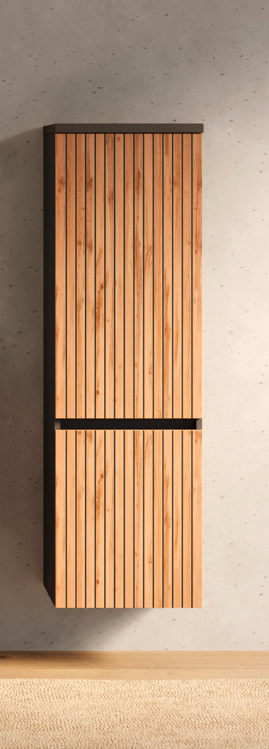 MIDISCHRANK 40/133/35 cm  - Eiche Wotan/Graphitfarben, Natur, Holzwerkstoff/Kunststoff (40/133/35cm) - Xora
