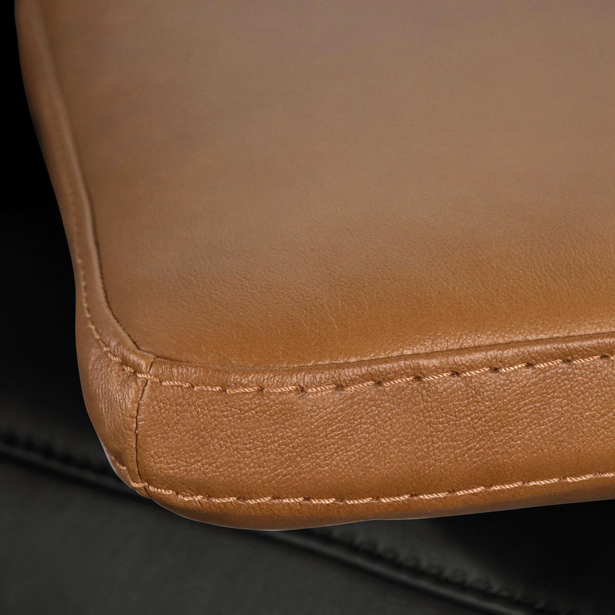 ZIERKISSEN   52/42/7 cm  - Cognac, Design, Leder (52/42/7cm) - Livetastic