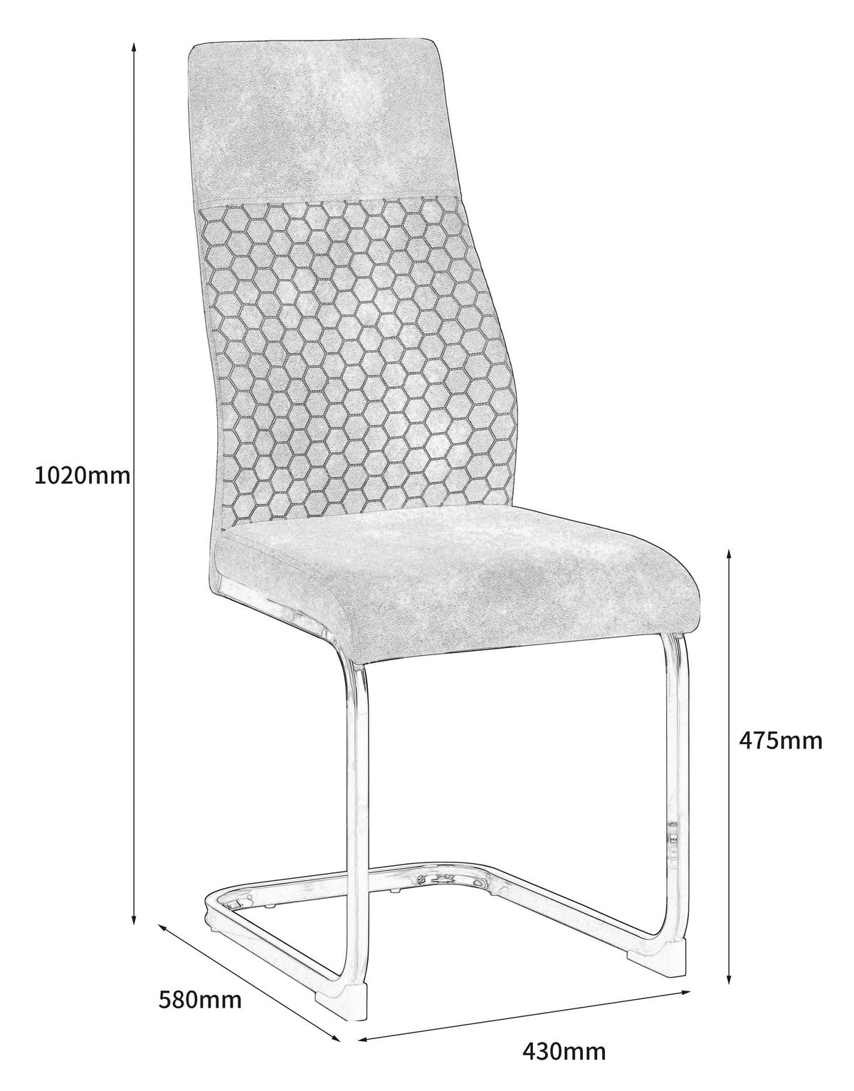 NIHAJNI STOL, kovina, tekstil siva, barve kroma  - barve kroma/siva, Design, kovina/tekstil (43/103/58cm) - Xora