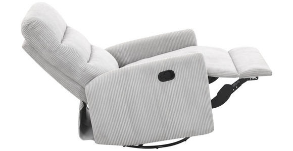 RELAXSESSEL Cord Relaxfunktion    - Hellgrau/Schwarz, Design, Textil/Metall (78/107/95cm) - Carryhome