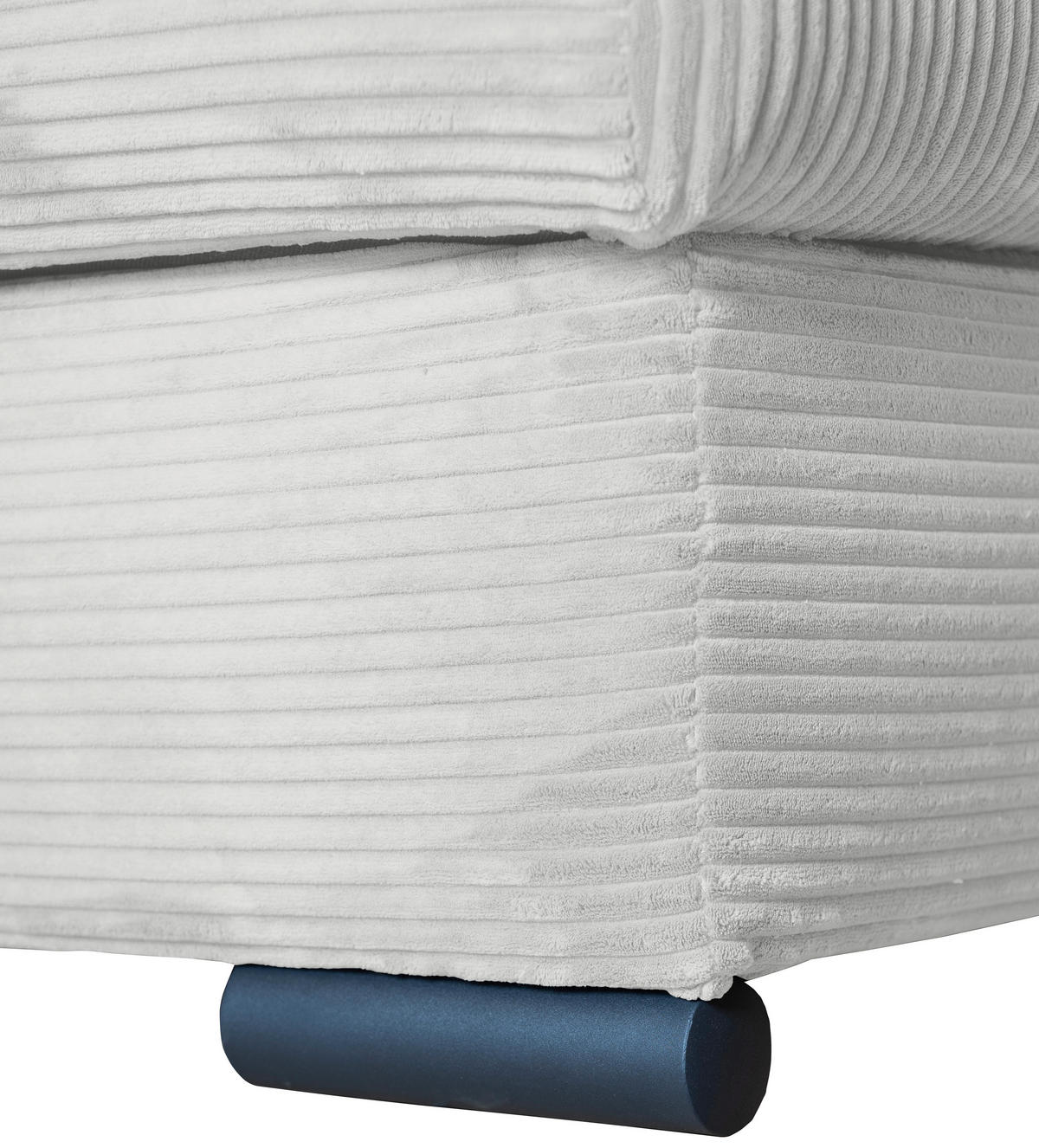 ECKSOFA Hellgrau Cord  - Hellgrau/Schwarz, KONVENTIONELL, Textil/Metall (168/258cm) - Carryhome