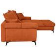 ECKSOFA Dunkelorange Cord Rückenkissen, Armlehnenkissen, Rücken echt  - Dunkelorange/Schwarz, KONVENTIONELL, Textil/Metall (332/231cm) - Carryhome