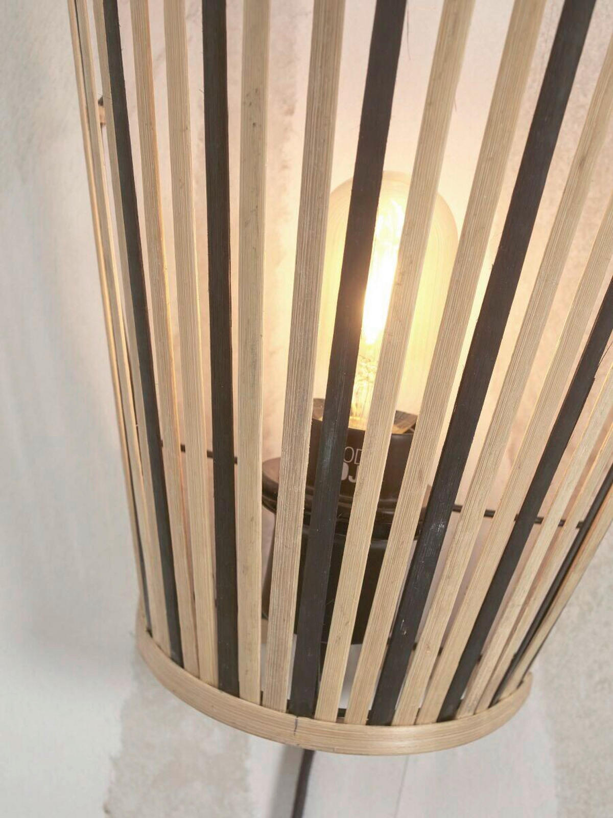 VÄGGLAMPA GOOD&MOJO 15/30/30 cm   - svart/naturfärgad, Trend, trä (15/30/30cm) - Good & Mojo