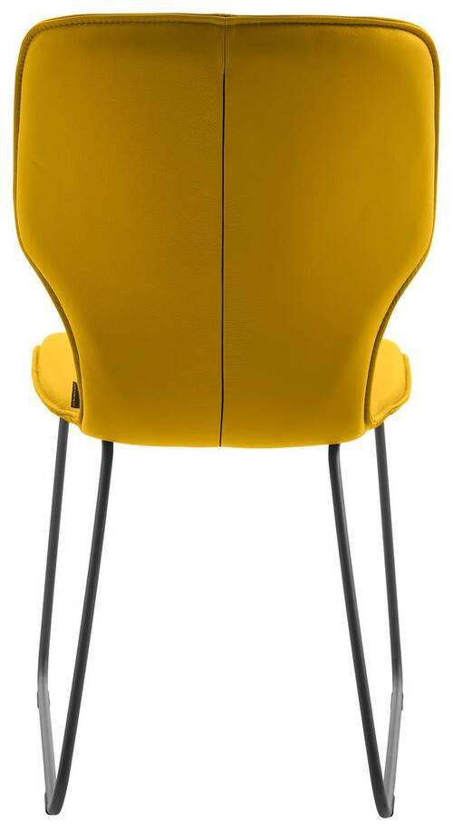 STUHL Echtleder Gelb  - Dunkelgrau/Gelb, Design, Leder/Metall (49/95/63cm) - Musterring