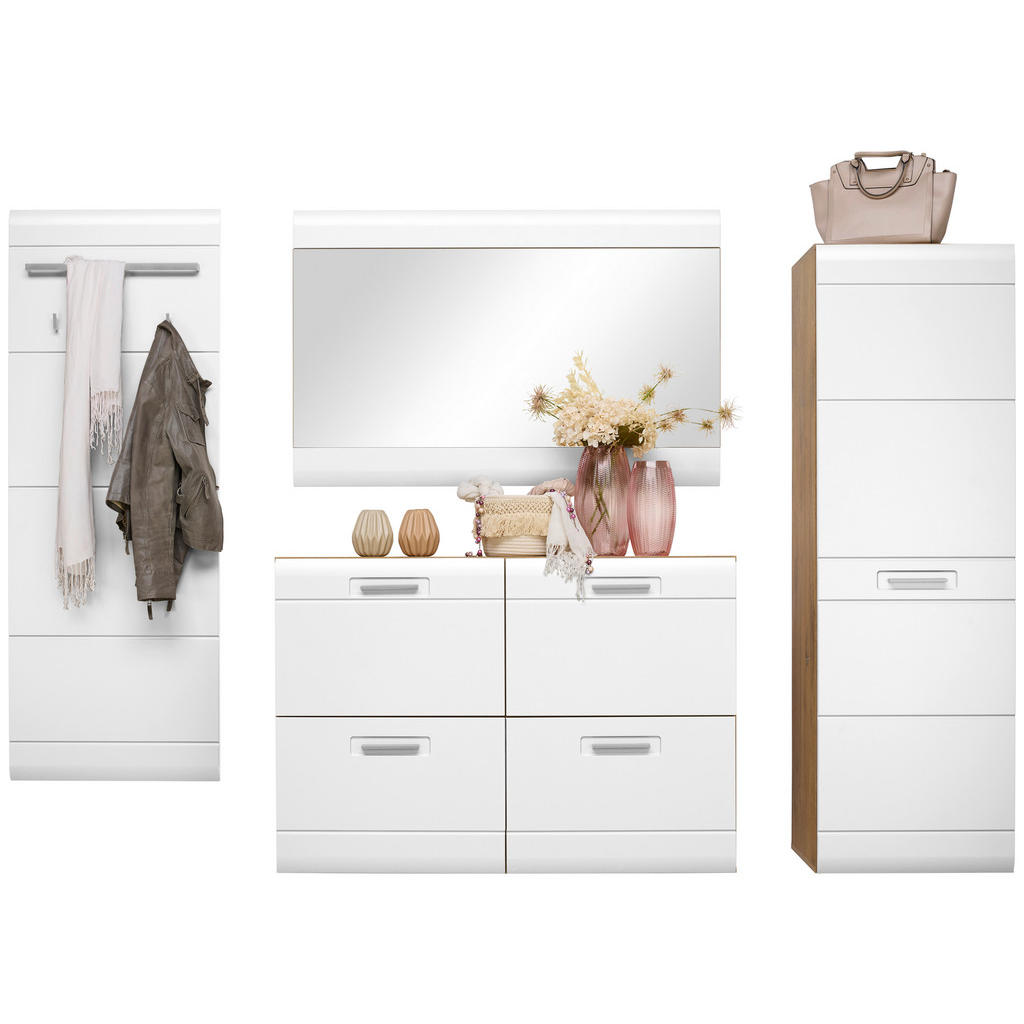 Garderoben-set Auris Weiß/eiche Dekor 4--Teilig.