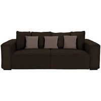 BIGSOFA in Taupe, Dunkelbraun  - Taupe/Dunkelbraun, MODERN, Holz/Textil (244/62/117cm) - Luca Bessoni