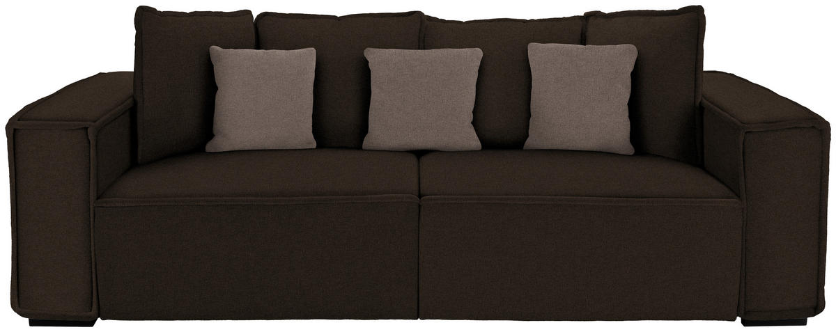 BIGSOFA in Taupe, Dunkelbraun  - Taupe/Dunkelbraun, MODERN, Holz/Textil (244/62/117cm) - Luca Bessoni