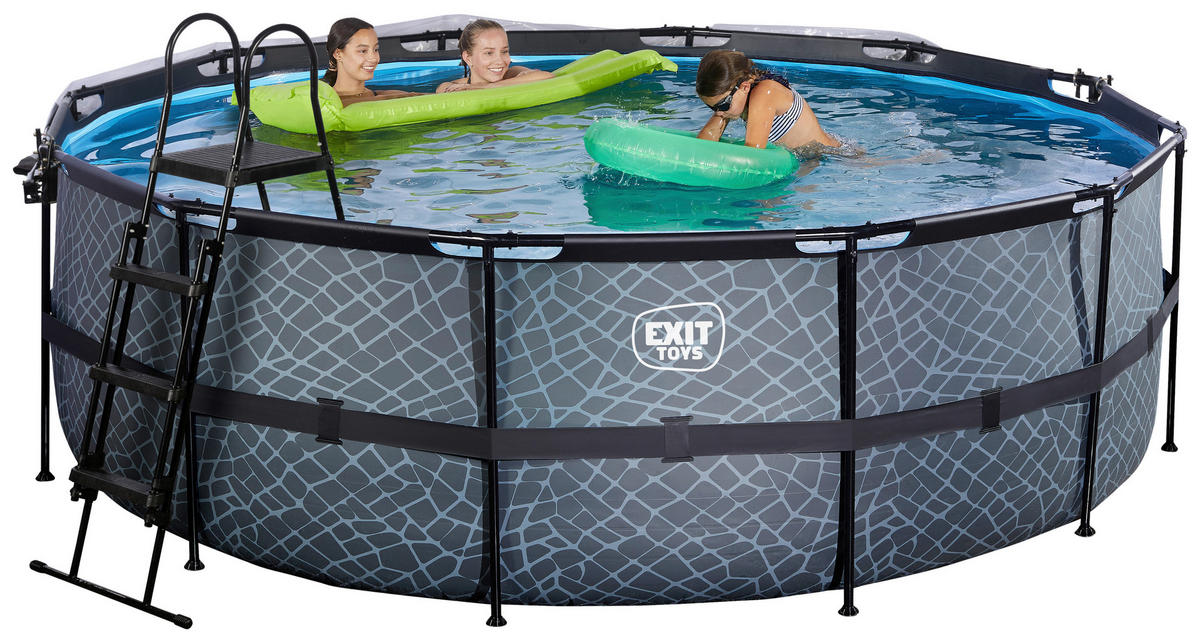 POOL 427/122 cm  - Blaugrau, Konventionell, Kunststoff/Metall (427/122cm) - EXIT Toys