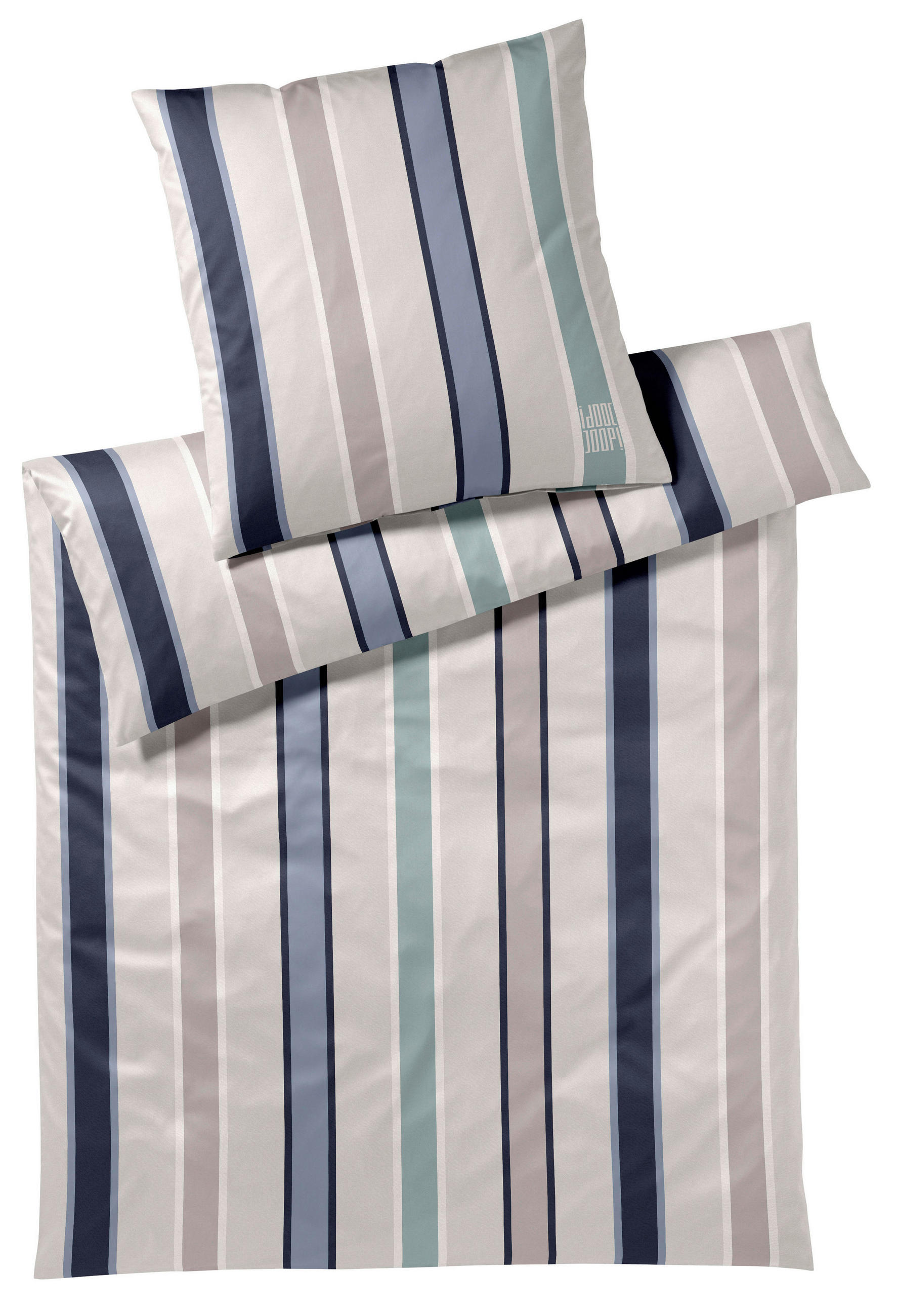 BETTWÄSCHESET Banks Makosatin 160/210 cm  65 cm/100 cm  - Blau, Design, Textil (160/210cm) - Joop!