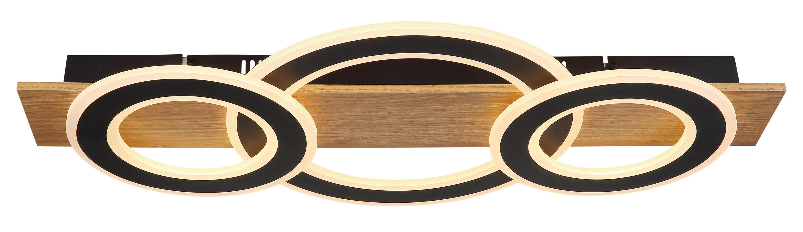 LED MENNYEZETI LÁMPA - sötétbarna/fekete, Natur, műanyag/fém (73/35/7cm) - Globo