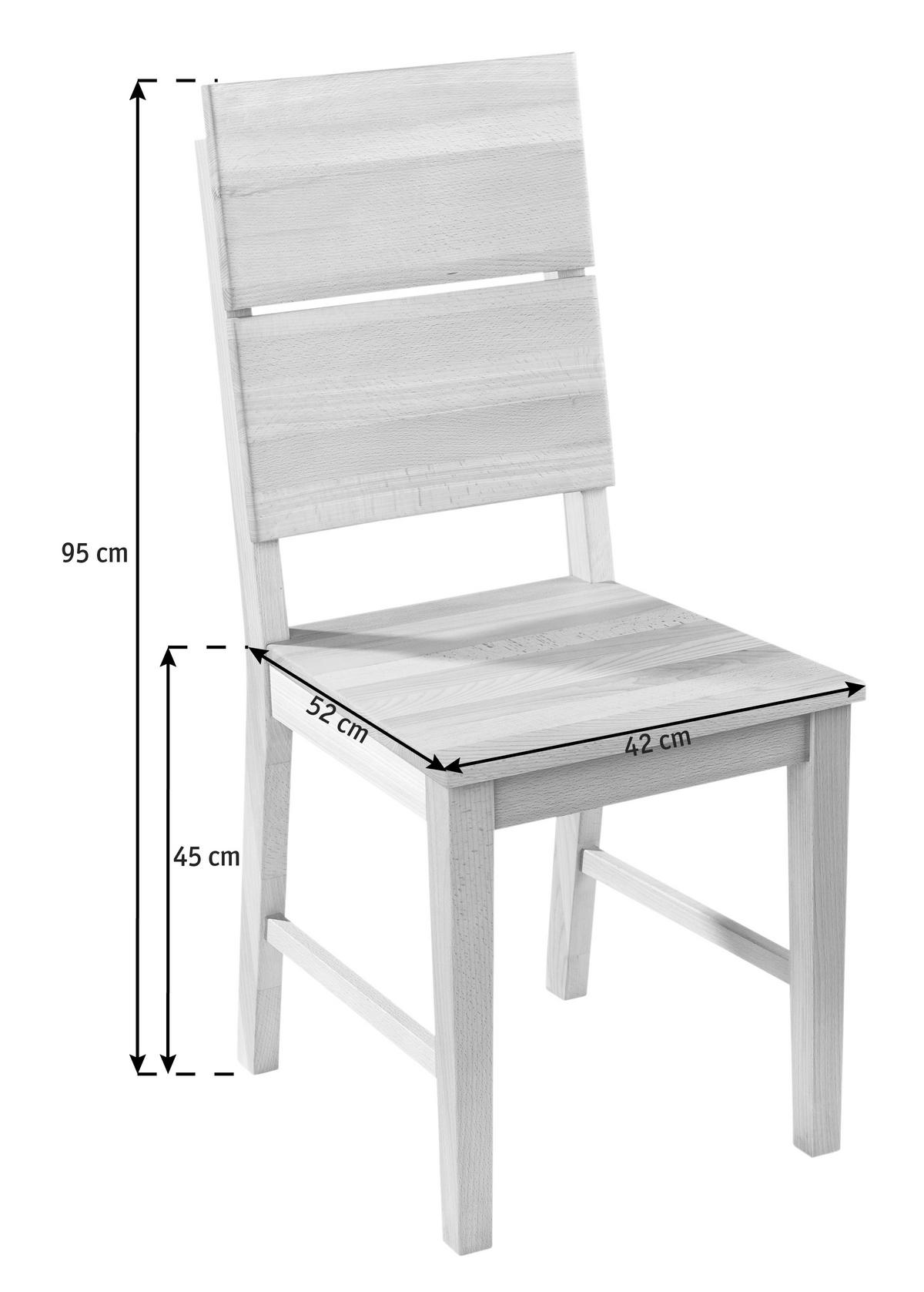 STUHL  in Holz  - Buchefarben, KONVENTIONELL, Holz (42/95,5/52cm) - Carryhome