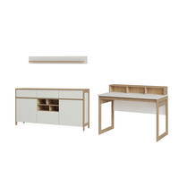 BÜRO erweiterbar, griffloses Öffnen, Typenauswahl Weiß - Weiß, Design, Holzwerkstoff - MID.YOU
