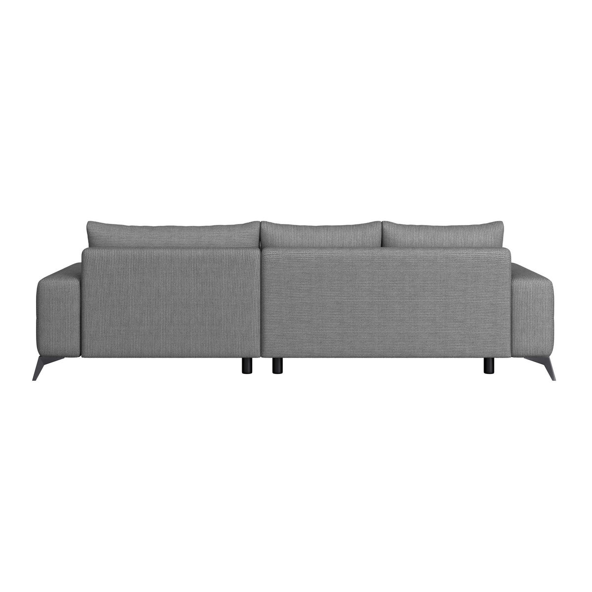 ECKSOFA MAURO Anthrazit Flachgewebe  - Anthrazit/Schwarz, Trend, Textil/Metall (290/175cm) - MID.YOU