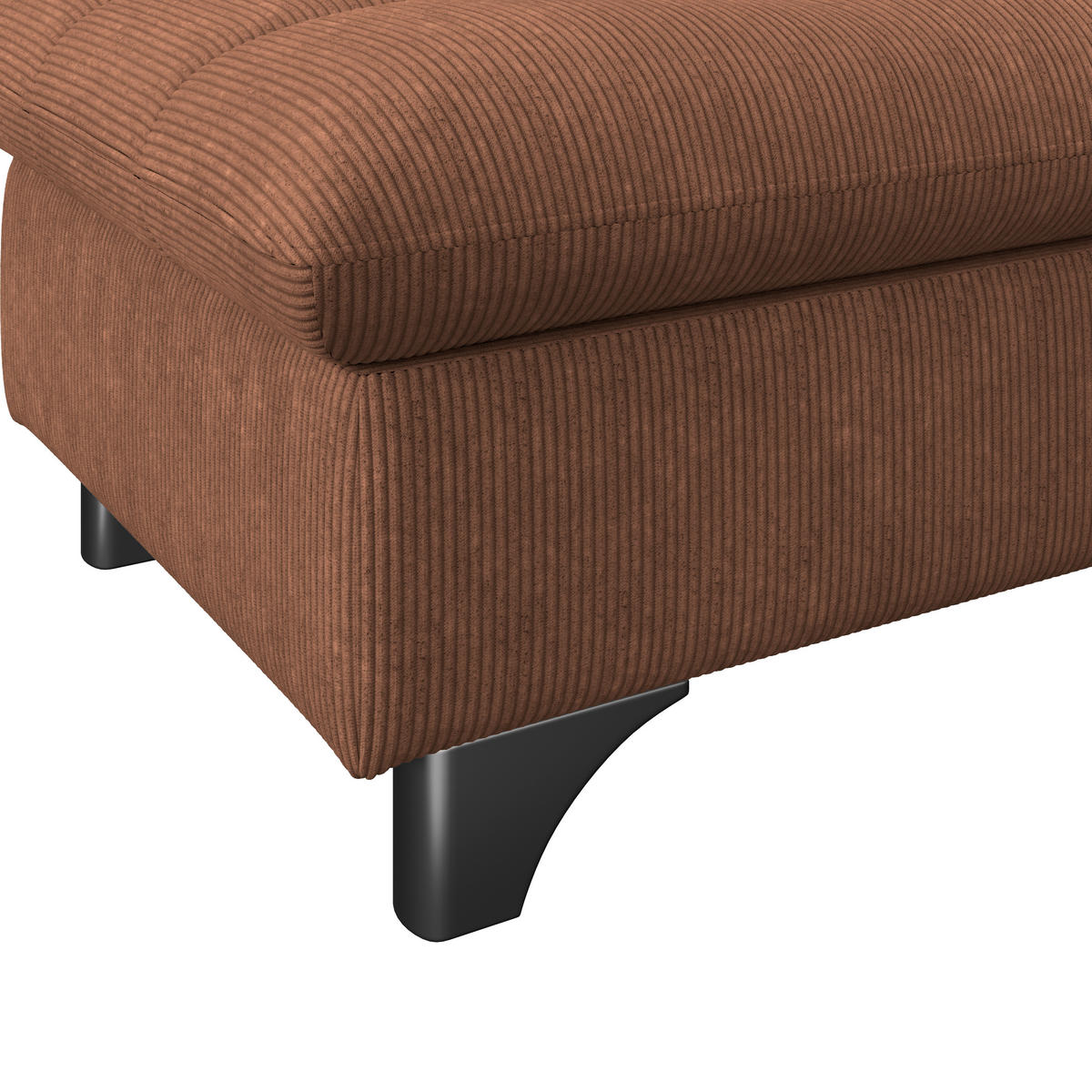 HOCKER in Textil Rotbraun  - Chromfarben/Rotbraun, Konventionell, Textil/Metall (108/46/108cm) - Livetastic