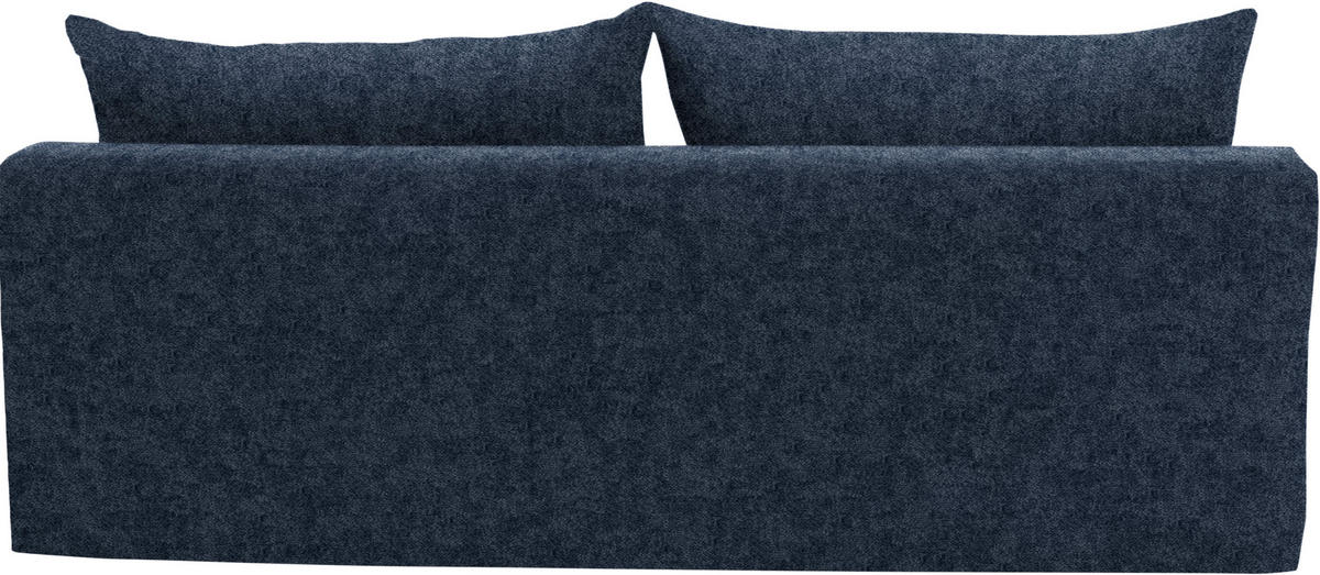 SCHLAFSOFA in Velours Dunkelblau  - Schwarz/Dunkelblau, Design, Holz/Textil (213/89/105cm) - Novel