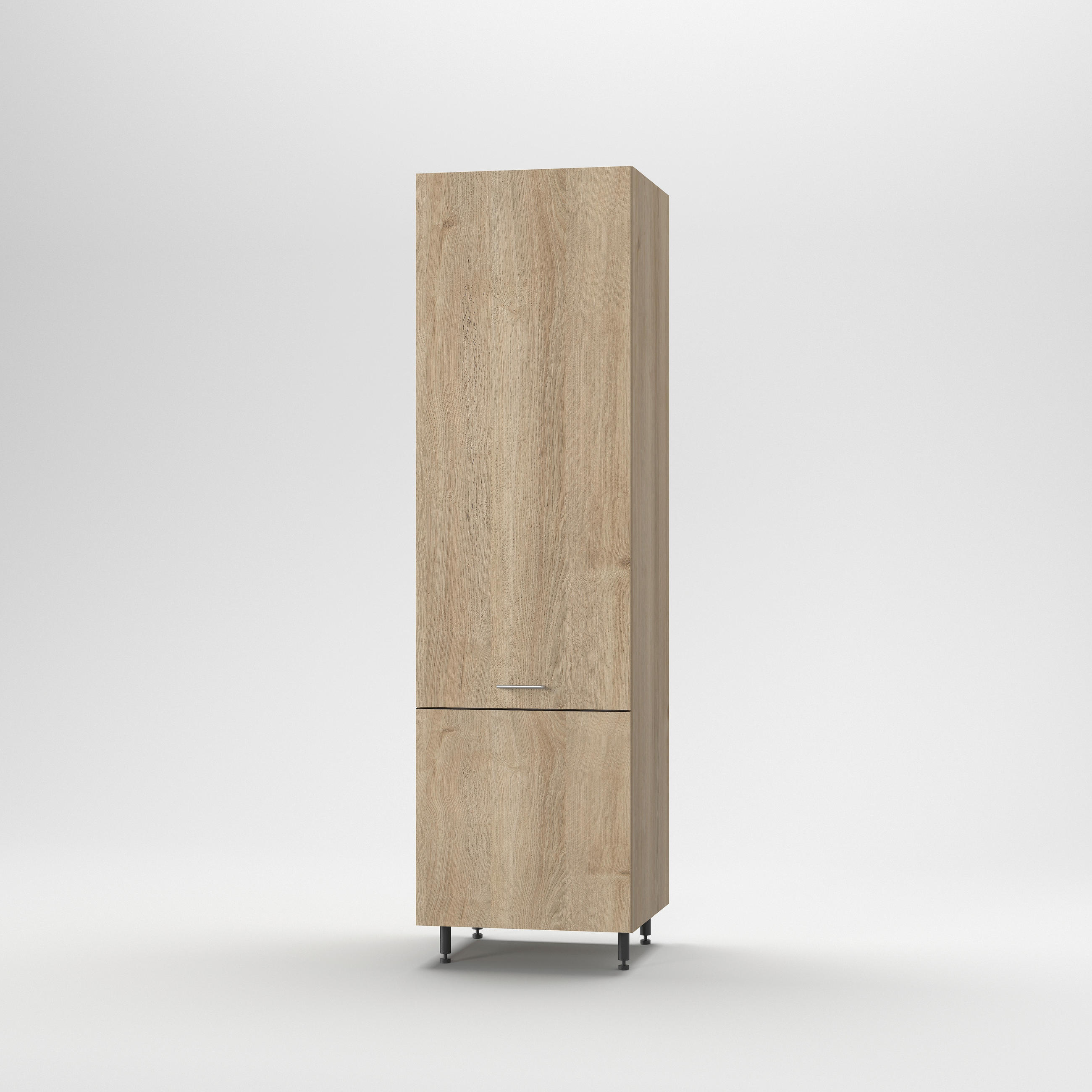 Szekrény beépíthető hűtőhöz - tölgyfa színű, Basics, fa (60/215/56cm) - Carryhome