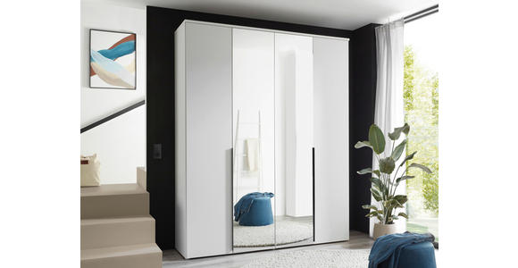 DREHTÜRENSCHRANK  in Weiß  - Schwarz/Weiß, MODERN, Glas/Holzwerkstoff (180/225/52cm) - Carryhome