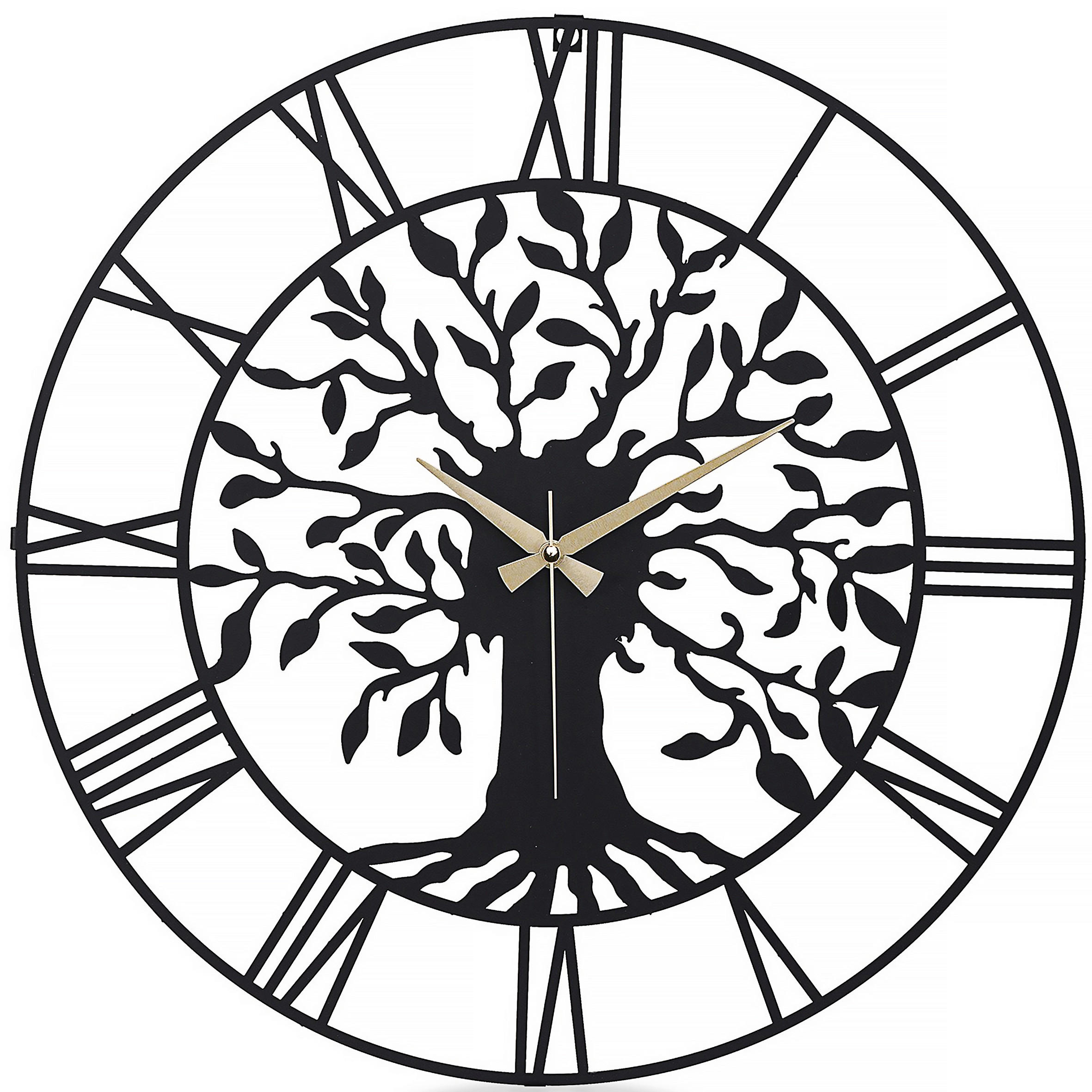 WANDUHR Schwarz 41/41/3 cm  - Schwarz, LIFESTYLE, Metall (41/41/3cm)