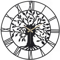 WANDUHR Schwarz 41/41/3 cm  - Schwarz, LIFESTYLE, Metall (41/41/3cm)