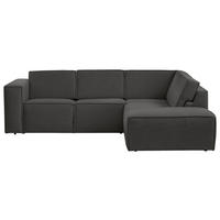 ECKSOFA DICE Anthrazit Struktur  - Anthrazit/Schwarz, MODERN, Kunststoff/Textil (275/220cm) - Trendmanufaktur