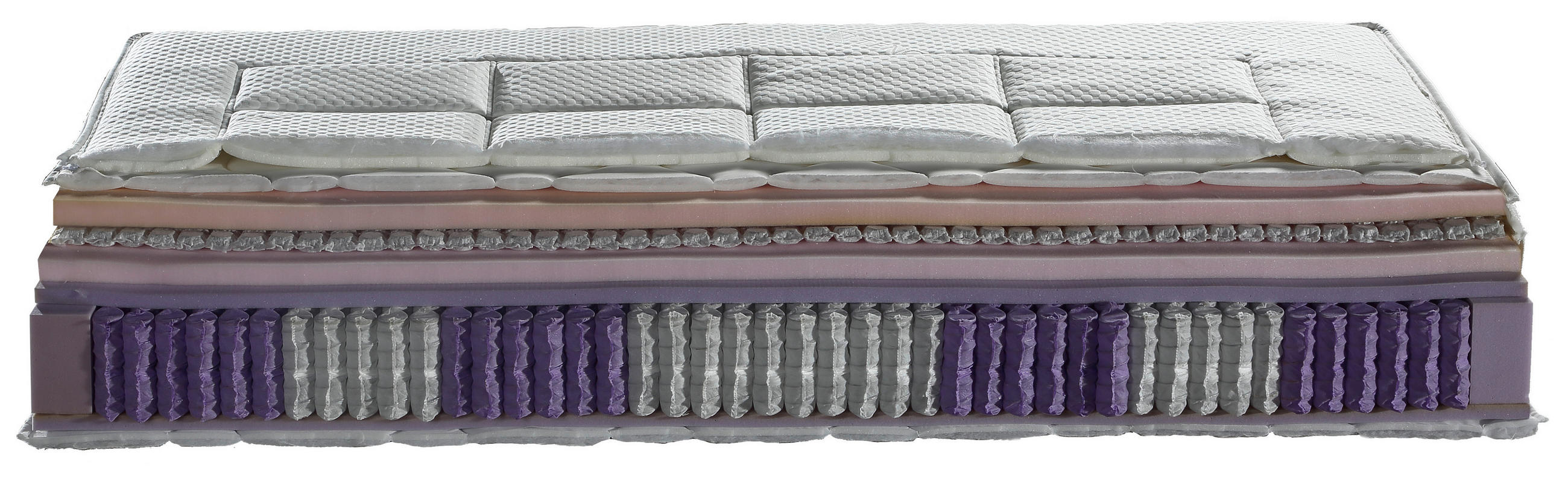 BOXSPRINGMATRATZE - Weiss/Grau, Basics, Textil (200/200cm) - Novel