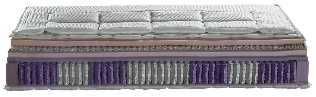 BOXSPRINGMATRATZE 90/200 cm, Höhe ca.: 30 cm,  - Weiß/Grau, Basics, Textil (90/200cm) - Novel