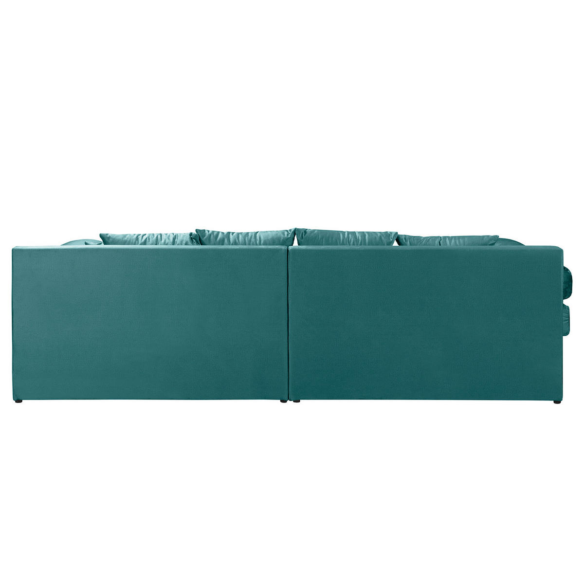 ECKSOFA Velours Blau  - Blau/Schwarz, Design, Kunststoff/Textil (284/243cm) - P & B