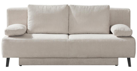 SCHLAFSOFA Cord Beige  - Beige/Schwarz, MODERN, Textil/Metall (193/85/88cm) - Novel