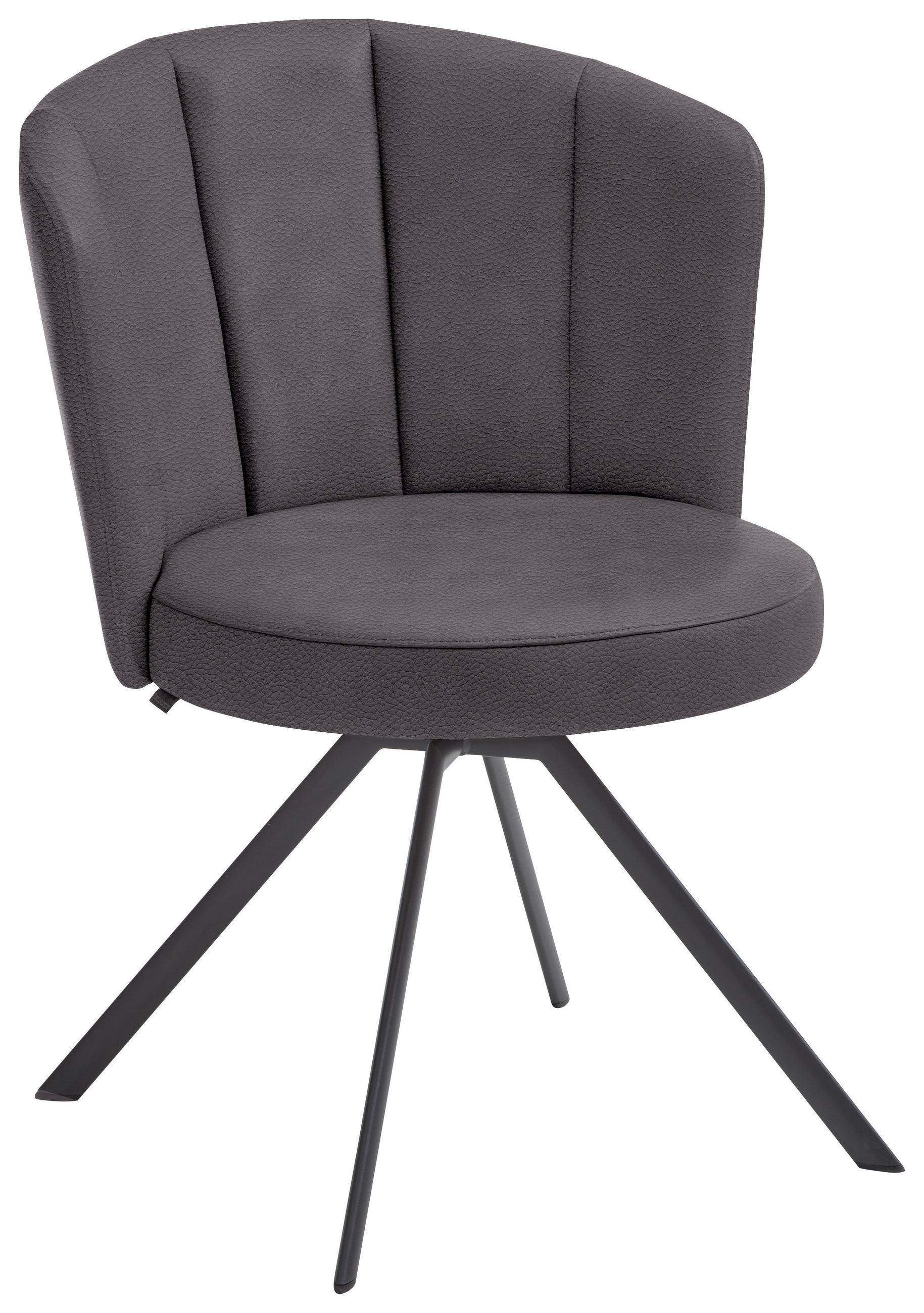 STUHL  in Stahl Mikrofaser Metall, Textil  - Anthrazit, Design, Textil/Metall (62/83/64cm) - Venjakob