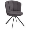 STUHL  in Stahl Mikrofaser Metall, Textil  - Anthrazit, Design, Textil/Metall (62/83/64cm) - Venjakob