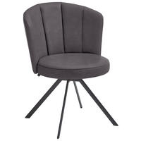 STUHL  in Stahl Mikrofaser Metall, Textil  - Anthrazit, Design, Textil/Metall (62/83/64cm) - Venjakob