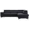 ECKSOFA in Echtleder Schwarz  - Schwarz, Design, Leder/Metall (268/213cm) - Stylife