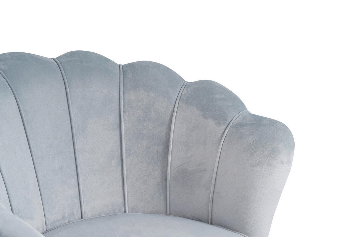 SESSEL in Samt Hellgrau  - Goldfarben/Hellgrau, MODERN, Textil/Metall (76/78/76cm) - Livetastic