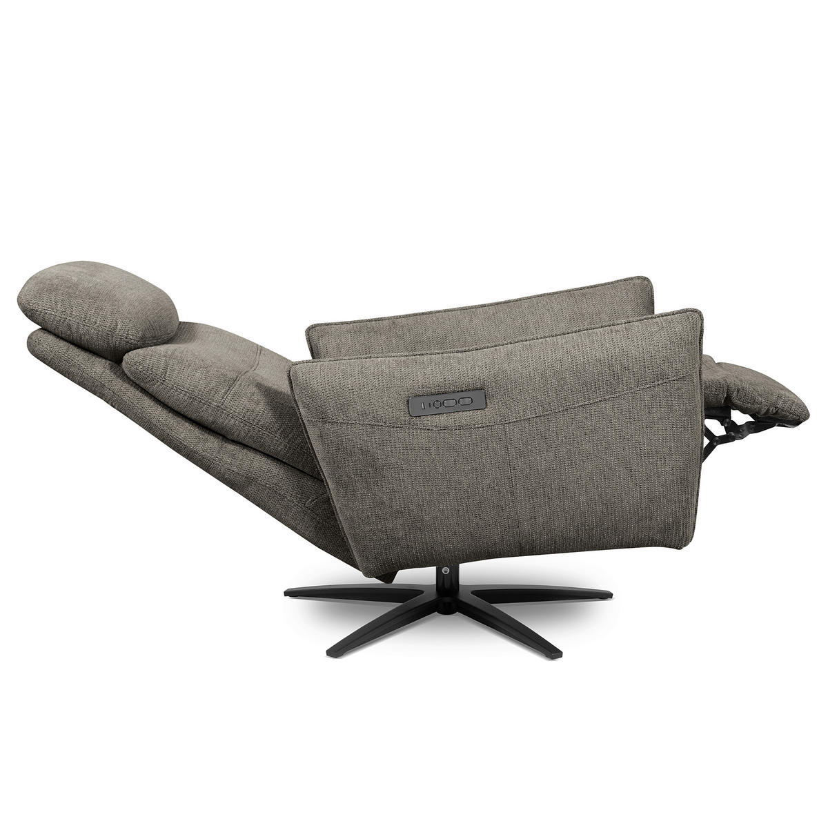 RELAXSESSEL in Textil Graphitfarben  - Schwarz/Graphitfarben, Design, Textil/Metall (77/107/88cm) - Livetastic