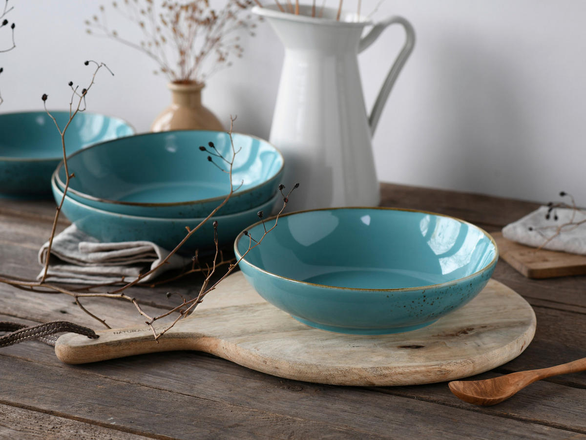 SCHÜSSELSET Nature Collection 4-teilig  - Blau, Design, Keramik - Creatable