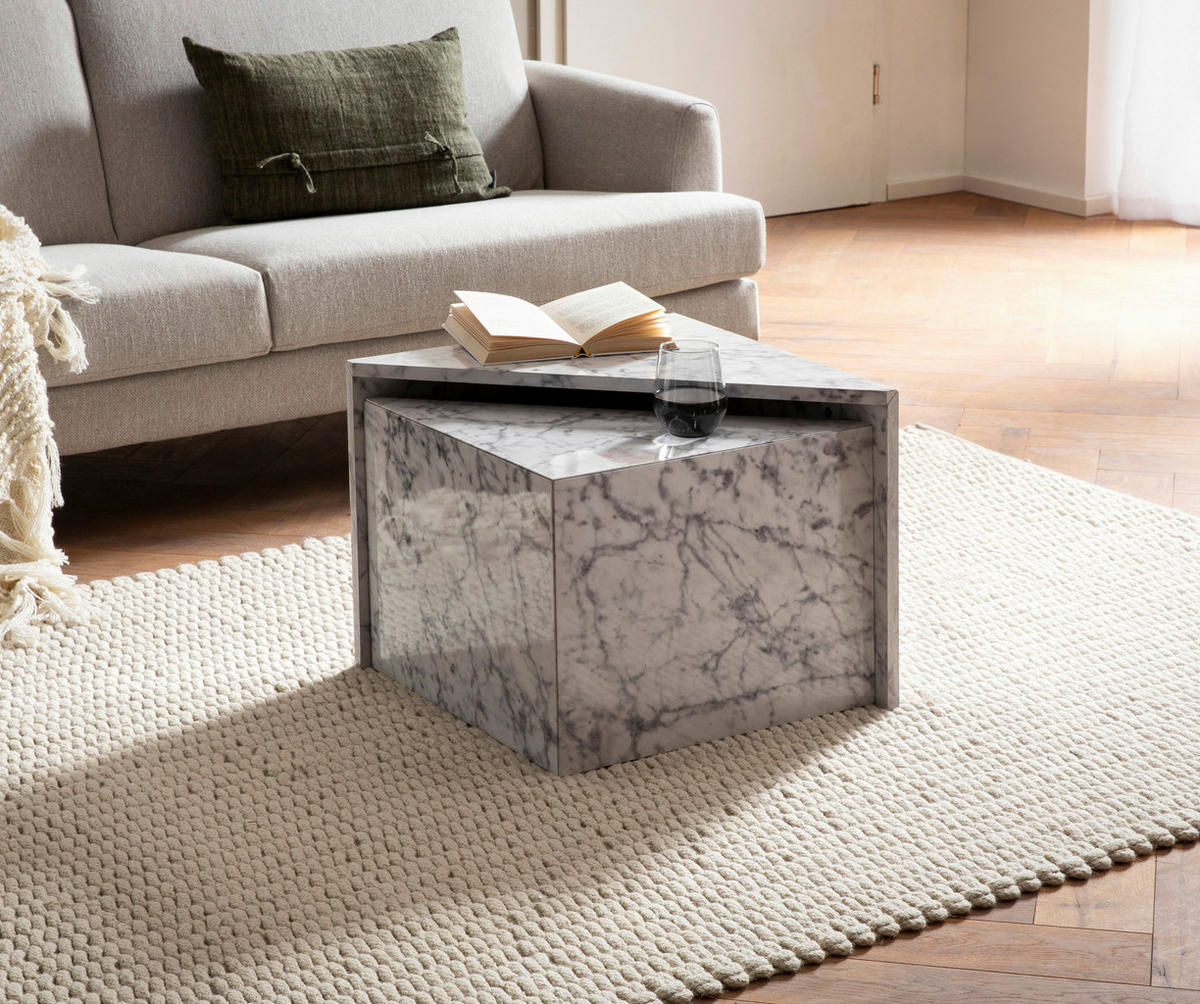 COUCHTISCH in Holzwerkstoff 50/50/41,5 cm   - Weiss/Grau, Lifestyle, Holzwerkstoff (50/50/41,5cm) - Livetastic