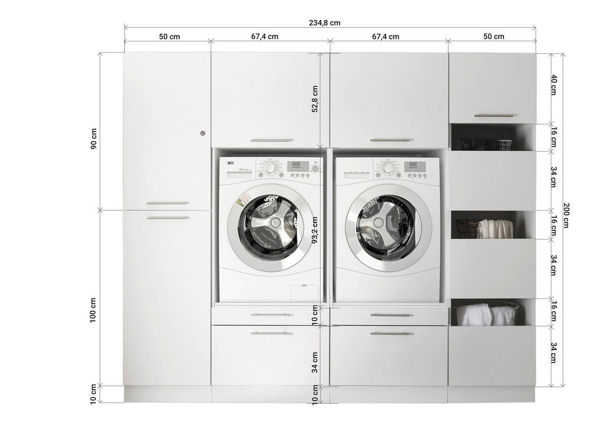 HAUSWIRTSCHAFTSRAUM 234,8/200/67,6 cm Weiss  - Weiss, Konventionell, Holzwerkstoff (234,8/200/67,6cm) - Respekta