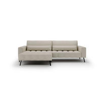 ECKSOFA in Cord Naturfarben  - Schwarz/Naturfarben, Design, Textil/Metall (204/291cm) - Lomoco